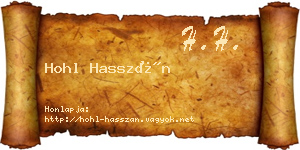 Hohl Hasszán névjegykártya